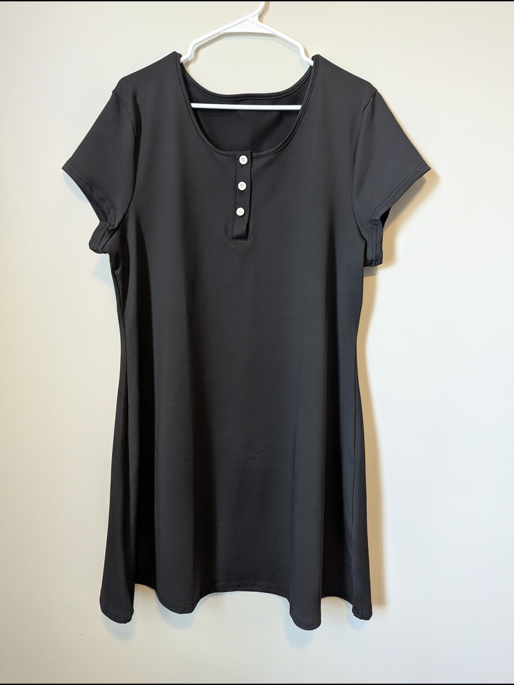 Source Unknown Black Short-Sleeve Dress